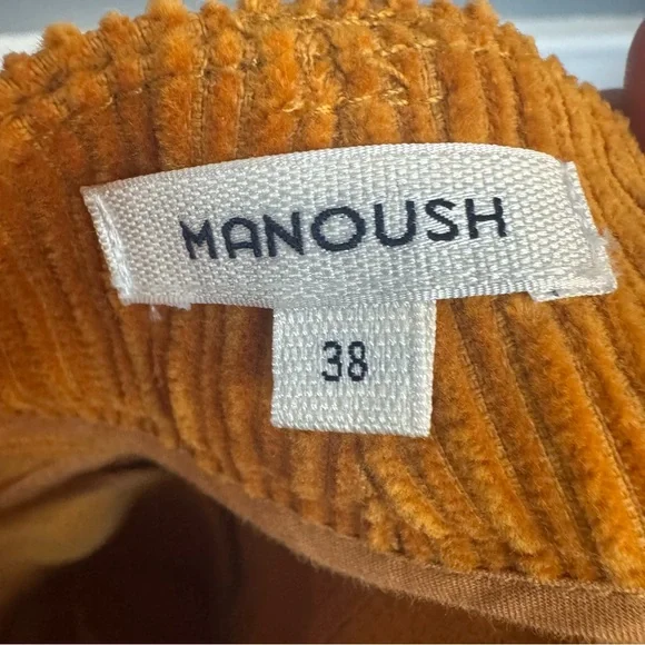 Manoush Paris Saffron Burnt Orange Corduroy Wide Leg Pants US 6 - Picture 9 of 11